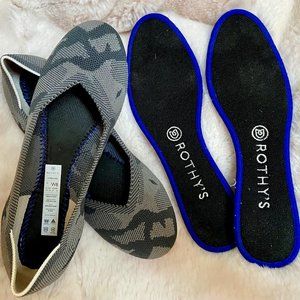 ROTHY'S Grey Camo Flats RETIRED, sz 8